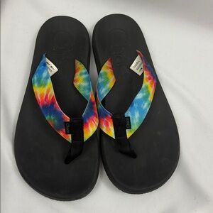 Chaco Chillos Tie Dye Flip Flops Size 8 Sandals Thong Women’s